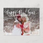Script モダン Happy New Yearの写真はがき シーズンポストカード (正面)