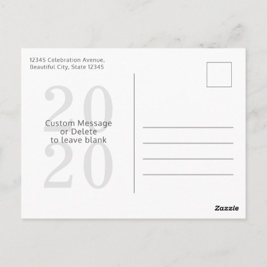 Script モダン Hello Happy New Yearの写真 ポストカード (裏面)