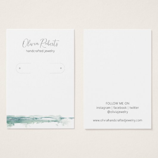 Script モダン Hoop Earrings Display Card (正面&裏面)