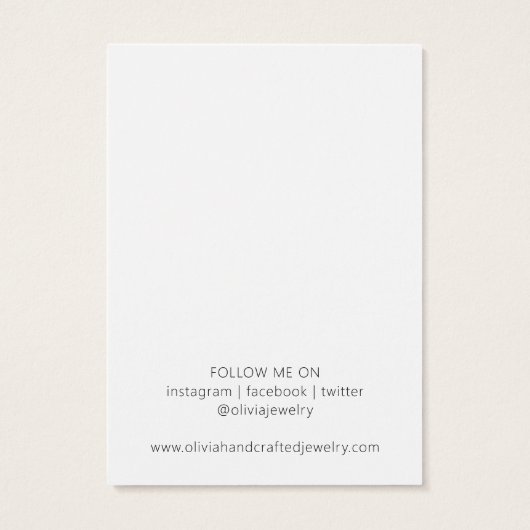 Script モダン Hoop Earrings Display Card (裏面)