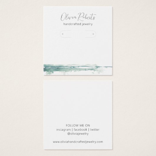 Script モダン Hoop Earrings Display Card (正面&裏面)