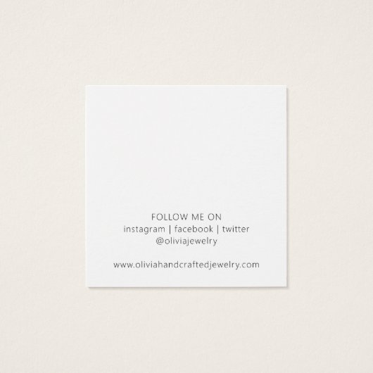 Script モダン Hoop Earrings Display Card (裏面)