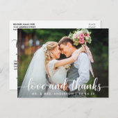 Script モダン Loveの感謝してい結婚カップル写真 ポストカード (正面/裏面)