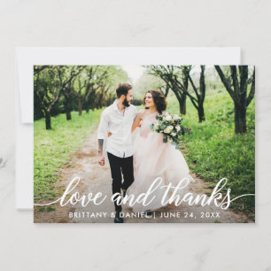 Script モダン Love and 感謝してい結婚 Photo サンキューカード