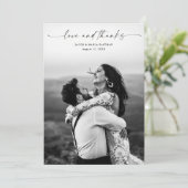 Script モダン Love and Photo感謝してい結婚's サンキューカード (スタンド正面)