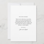 Script モダン Love and Photo感謝してい結婚's サンキューカード (裏面)