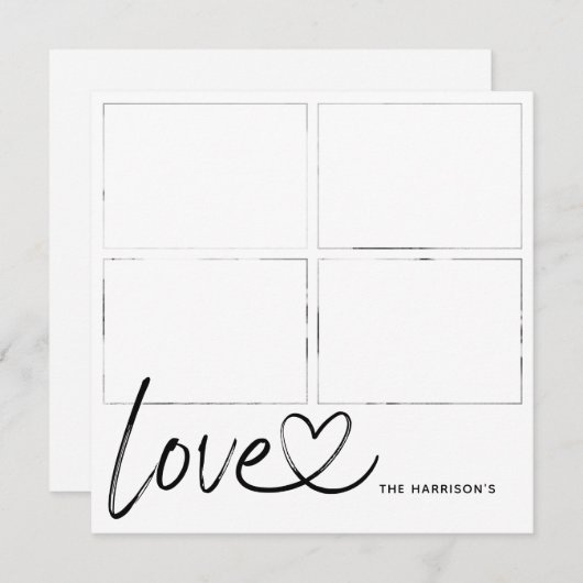 Script モダン Love Photo Collageカード (正面/裏面)