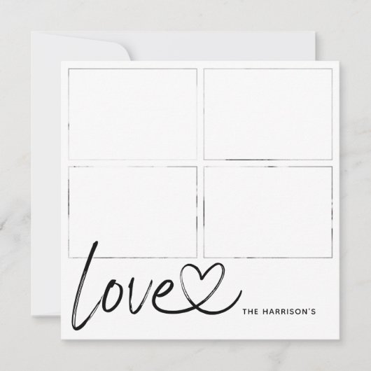 Script モダン Love Photo Collageカード (正面)