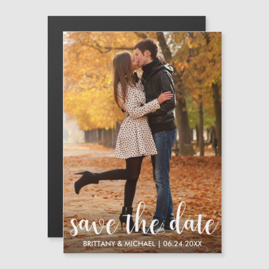 Script モダン Magnetic Save The Date (正面/裏面)