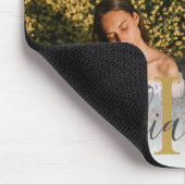 Script モダン Monogram 3フォトカスタム マウスパッド (コーナー)