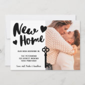 Script モダン Newホームカッコいいフォト鍵の移動 案内状 (正面)