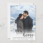 Script モダン New Home for Holidays写真の移動 シーズンカード (正面)