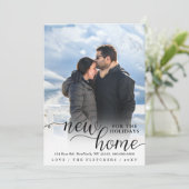 Script モダン New Home for Holidays写真の移動 シーズンカード (スタンド正面)