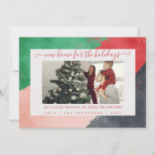 Script モダン New Home for Holidays写真の移動 シーズンカード (正面)