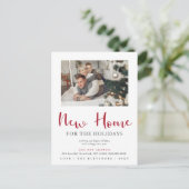 Script モダン New Home for Holidays写真の移動 ポストカード (スタンド正面)