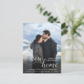 Script モダン New Home for Holidays写真の移動 ポストカード (スタンド正面)