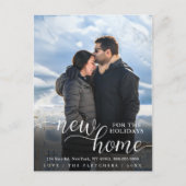 Script モダン New Home for Holidays写真の移動 ポストカード (正面)