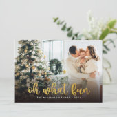Script モダン Oh Whatおもしろいフォトクリスマスカード (スタンド正面)