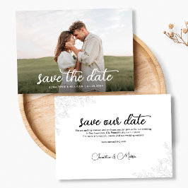 Script モダン Overlay Botanicalの結婚写真 セーブザデート