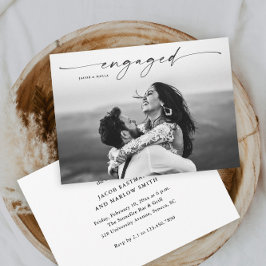 Script モダン Photoの結婚婚約パーティ 招待状