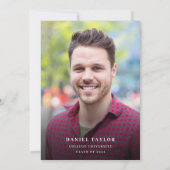 Script モダン Photo Black卒業発表 案内状 (裏面)