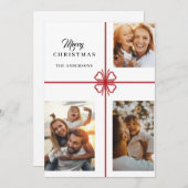 Script モダン Photo Christmas Holidaysカード シーズンカード (正面/裏面)