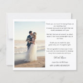 Script モダン Photo Collageの結婚サンキューカード (裏面)