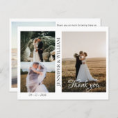 Script モダン Photo Collageの結婚サンキューカード (正面/裏面)
