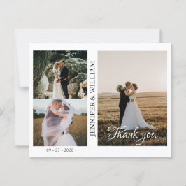 Script モダン Photo Collageの結婚サンキューカード