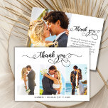 Script モダン Photo Collageの結婚サンキューカード サンキューカード<br><div class="desc">書モダンエレガント道シックなスクリプト3フォトコラージュの結婚サンキューカード。モダン結婚スタイリッシュ感謝していのあなたのフォントは前面に3つの写真を特集し、文字と手振りレタリングタイポグラフィのスクリプトのののの"ありがとう"の。背面にある両面カード(1)写真。簡単にあなたの名前とメッセージ感謝していをパーソナライズする。ノートもしを手書きしたい場合は、サンプル文字を削除して宇宙を増やす。おもしし救済まは合わせ品連絡が欲しい！</div>