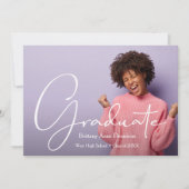 Script モダン Photo Graduation Party招待状 招待状 (正面)