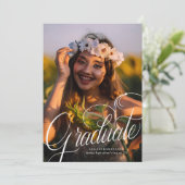 Script モダン Photo Graduation Party 招待状 (スタンド正面)