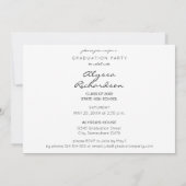 Script モダン Photo Graduation Party 招待状 (裏面)