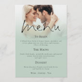 Script モダン Photo Sage Greenのメ結婚ニュー 招待状 (正面)