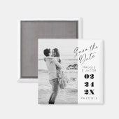 Script モダン Photo Save the Date Magnet マグネット (正面/裏面)