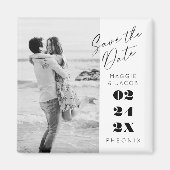 Script モダン Photo Save the Date Magnet マグネット (正面)