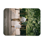 Script モダン Photo Wedding日付テンプレートの保存 マグネット (横)