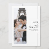 Script モダン Romantic 3フォト結婚ズ サンキューカード (正面)