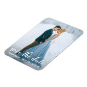 Script モダン Save The Date婚約Photo WB マグネット (左側)