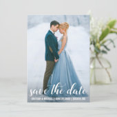 Script モダン Save The Date婚約Photo WB 招待状 (スタンド正面)