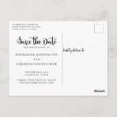 Script モダン Save the Date Photo婚約 ポストカード (裏面)