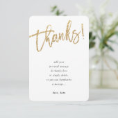 SCRIPT モダン THANK you note金ゴールドグリッター型 招待状 (スタンド正面)