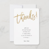 SCRIPT モダン THANK you note金ゴールドグリッター型 招待状 (正面)