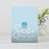 Script モダン Vertical Photo日付カードの保存 セーブザデート (スタンド正面)