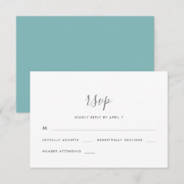 Script モダン Wedding Rsvp in Blue