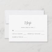Script モダン Wedding Rsvp in Blue (正面)