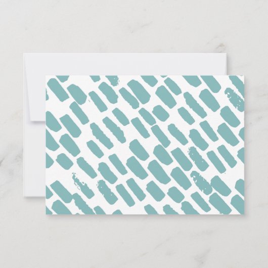 Script モダン Wedding Rsvp in Blue (裏面)