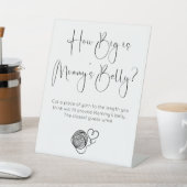 Script モダンHow Big Is Mommy's Belly Baby Shower 台座サイン (インサイチュ)