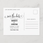 Script モダンSave The Date Photoポストカード 案内ポストカード (裏面)