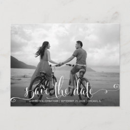 Script モダンSave The Date Photoポストカード 案内ポストカード